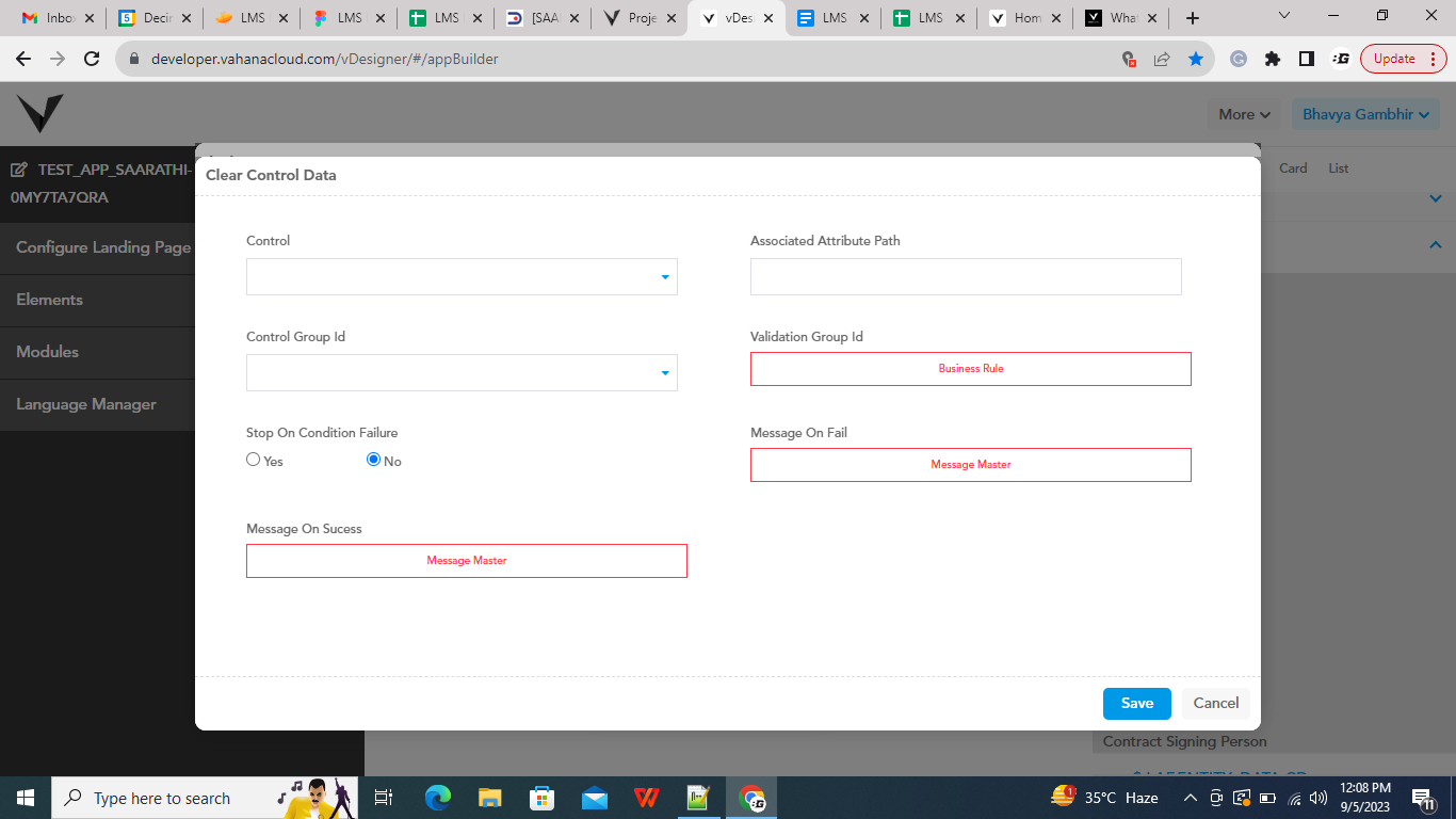 What is clear control data task - vDesigner - Vahana Cloud Community